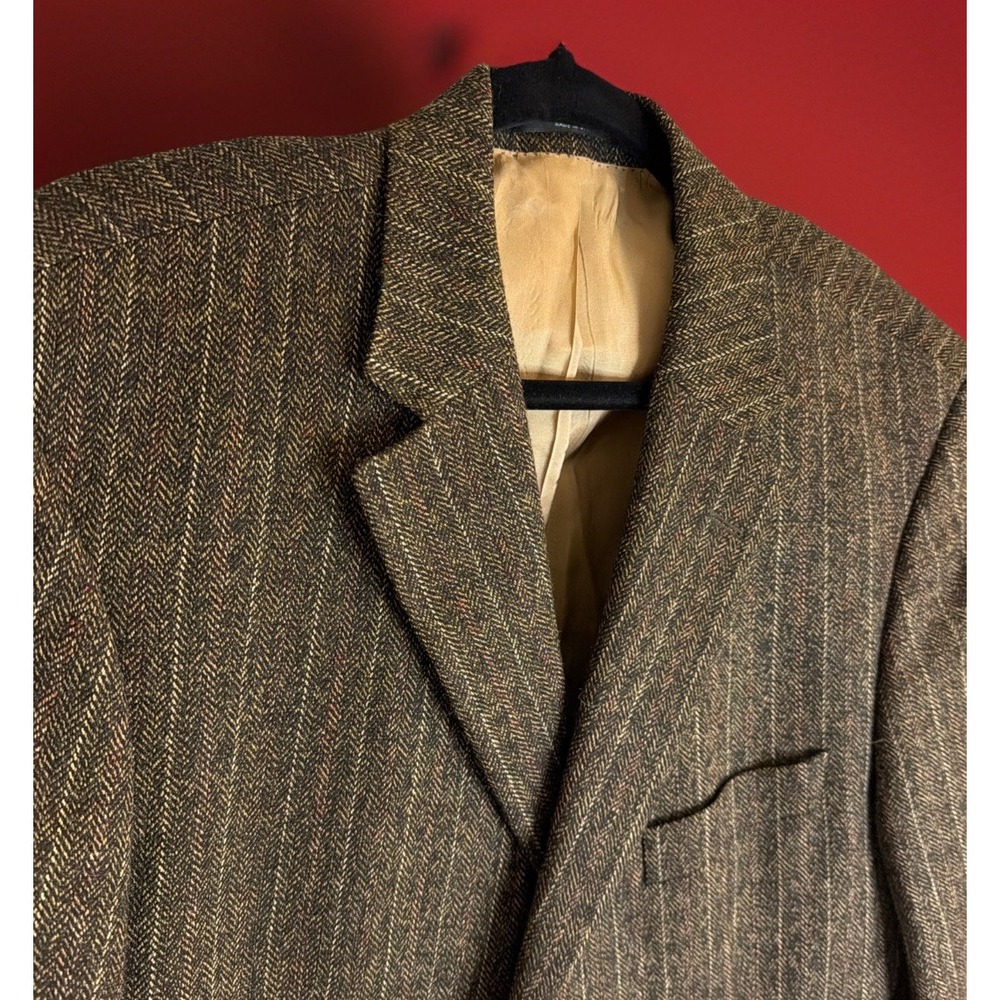 Hugo Boss Blazer Mens 42R Rossellini Tweed Wool Herringbone USA Sportcoat Gray